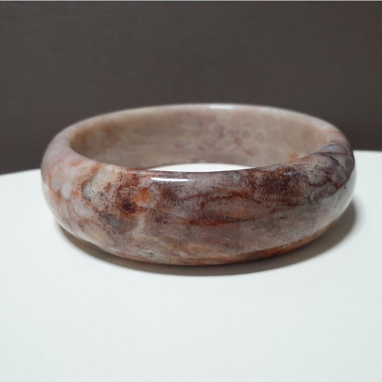 【三寶坊】天然珊瑚玉手鐲 58圈口 檸檬花 粉色 平安鐲 手鐲大圈口 N134-細節圖6