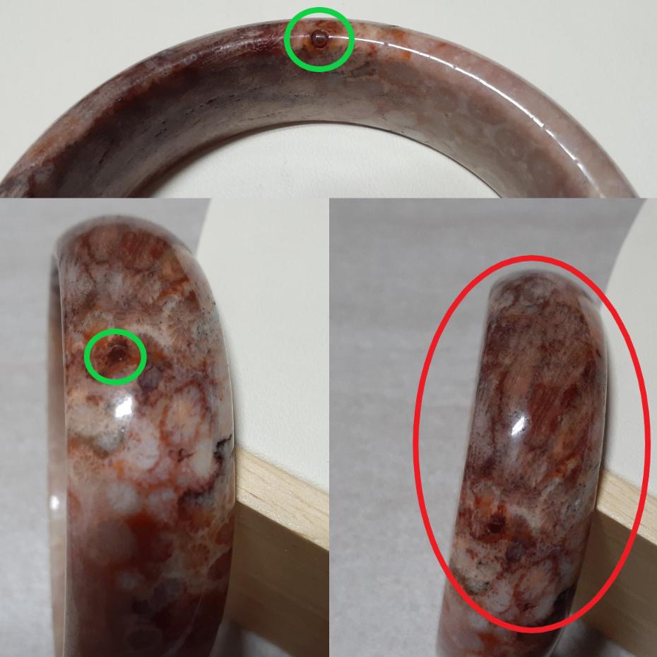 【三寶坊】天然珊瑚玉手鐲 58圈口 檸檬花 粉色 平安鐲 手鐲大圈口 N134-細節圖7