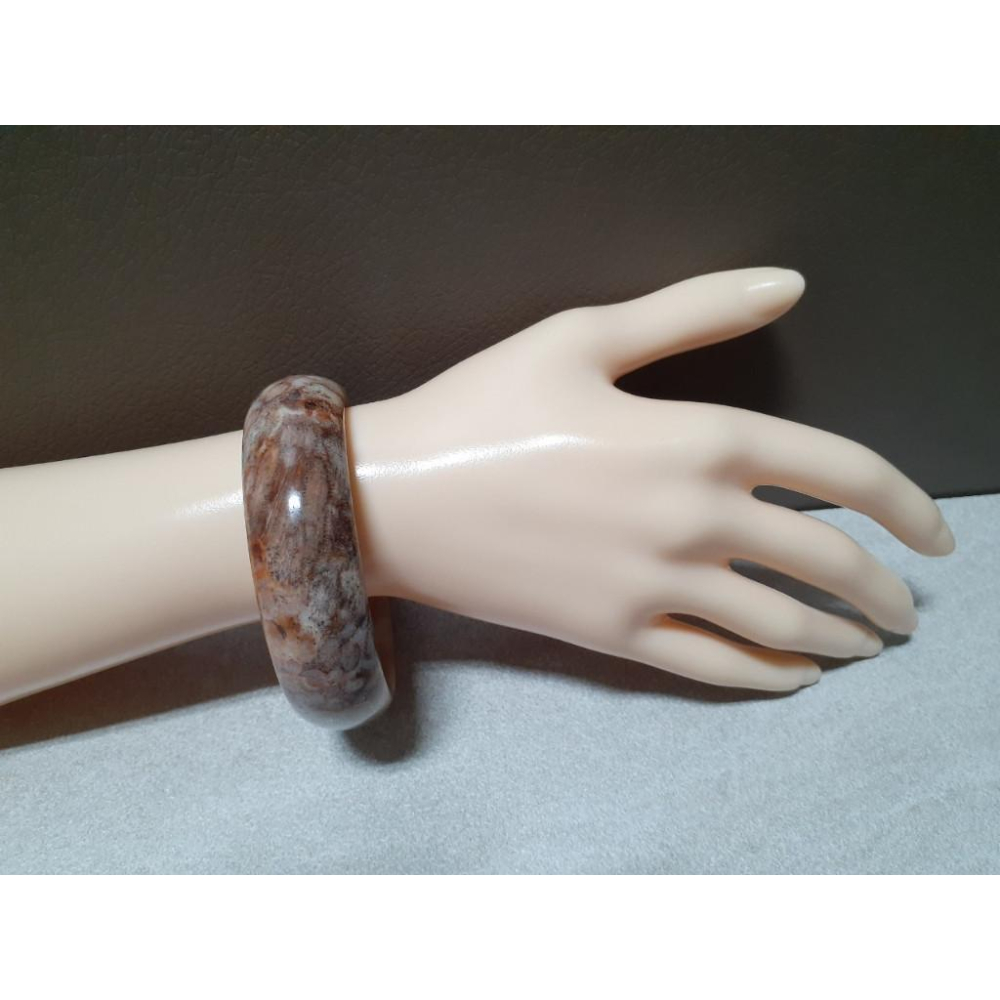 【三寶坊】天然珊瑚玉手鐲 58圈口 檸檬花 粉色 平安鐲 手鐲大圈口 N134-細節圖8