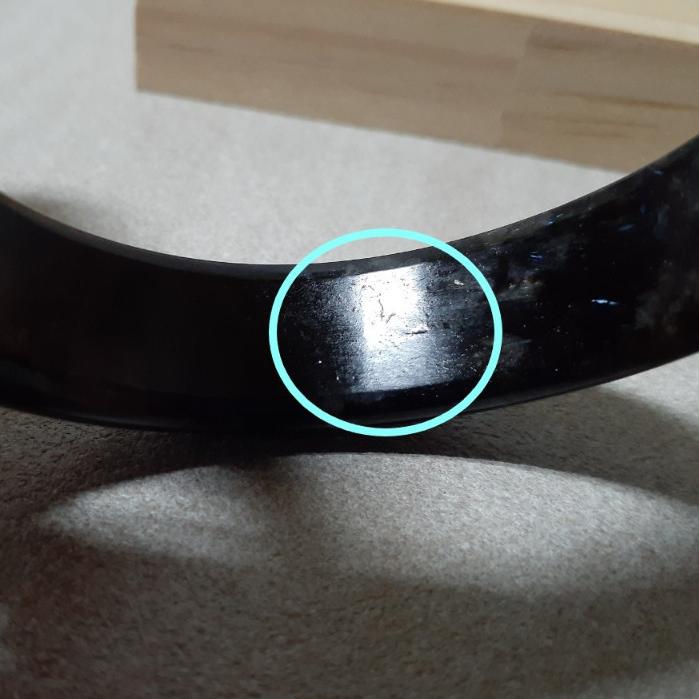 【三寶坊】煙花石榴石手鐲 56圈口 黑龍晶手鐲 藍閃石 平安鐲 手鐲大圈口 N239 女人石 煙花玉-細節圖7