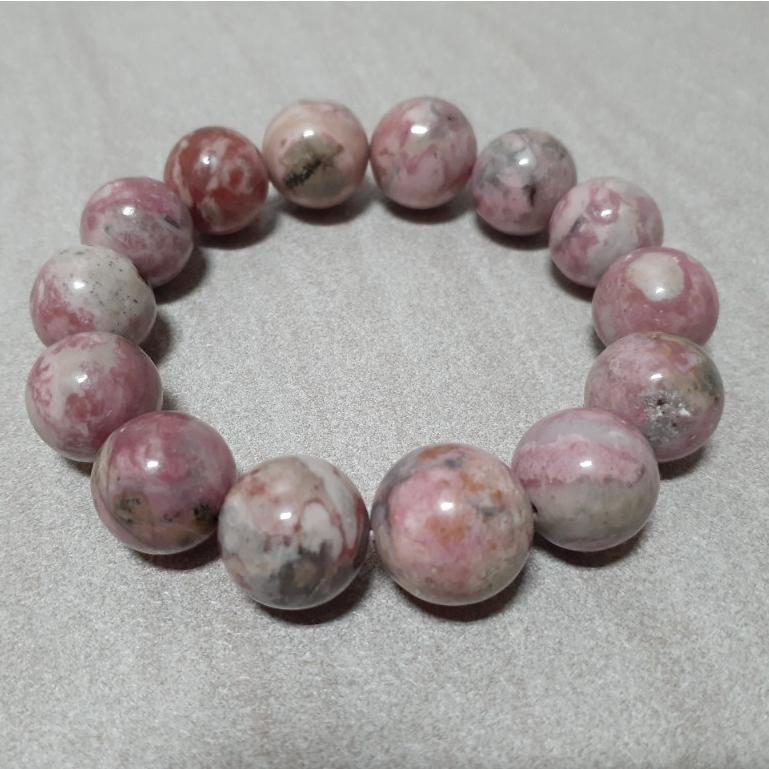 【三寶坊】天然薔薇輝石 14mm 手串/手珠/手鍊/手環 薔薇石 玫瑰石-細節圖2