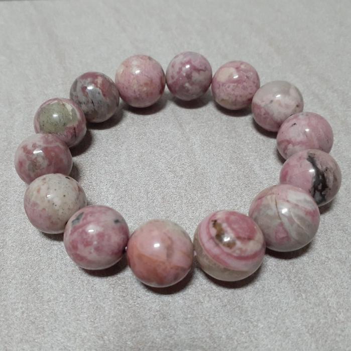 【三寶坊】天然薔薇輝石 14mm 手串/手珠/手鍊/手環 薔薇石 玫瑰石-細節圖3