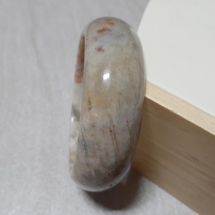 【三寶坊】天然珊瑚玉手鐲 56圈口 雛菊 骨骼 寬鐲 手鐲大圈口 N162-細節圖2