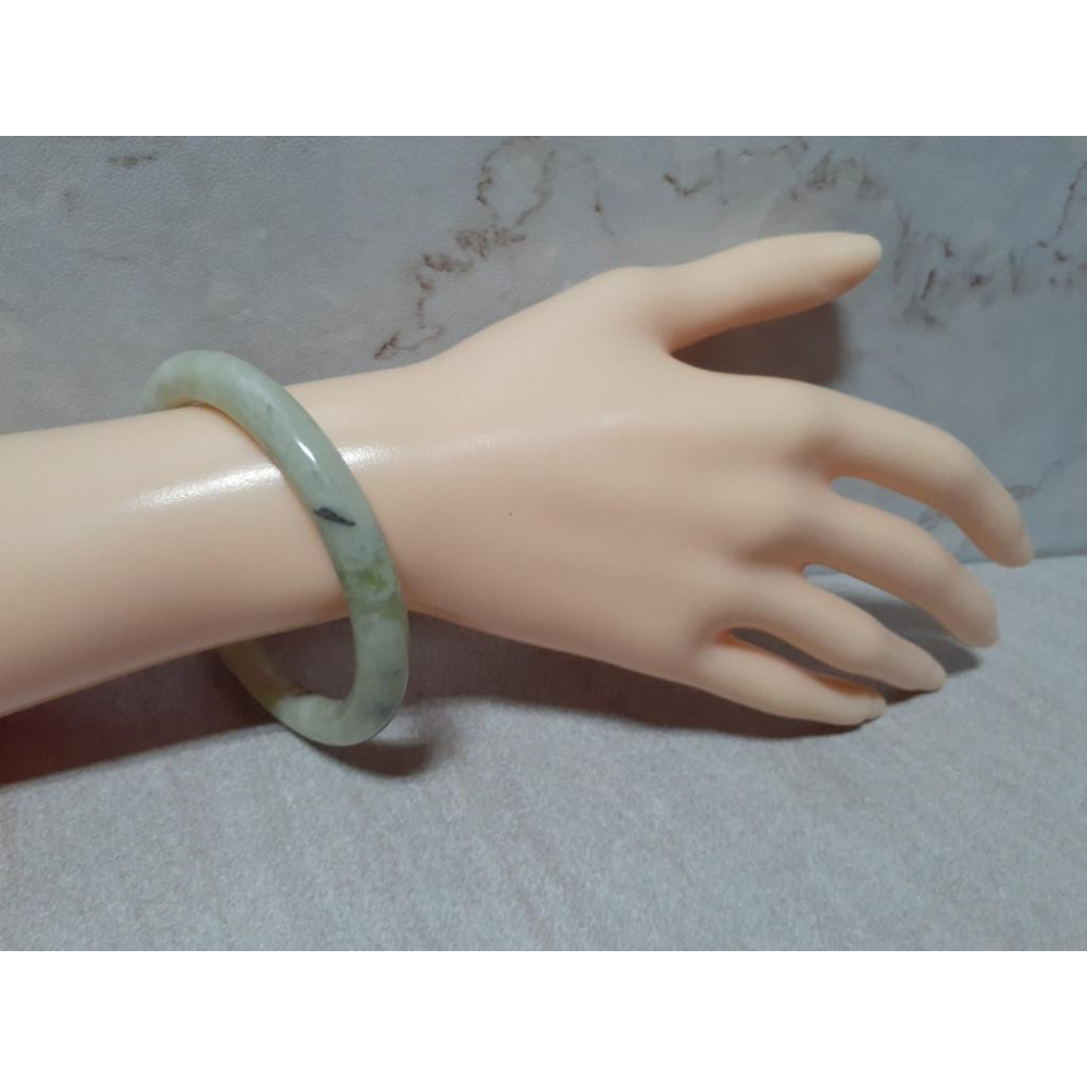 【三寶坊】天然岫玉手鐲 57/59圈口 圓條 叮噹鐲 細鐲 手鐲大圈口 N276-N279-細節圖3