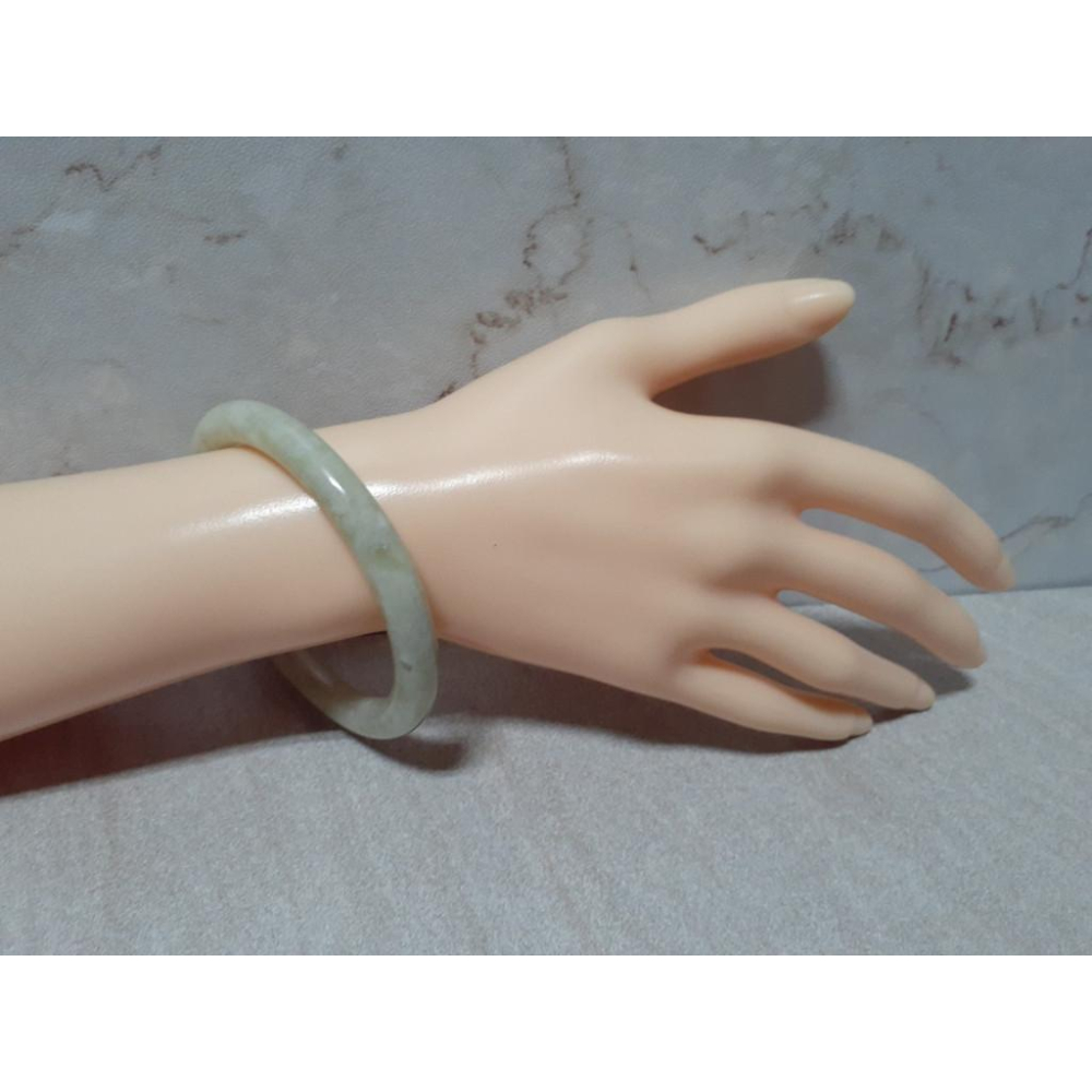 【三寶坊】天然岫玉手鐲 57/59圈口 圓條 叮噹鐲 細鐲 手鐲大圈口 N276-N279-細節圖5