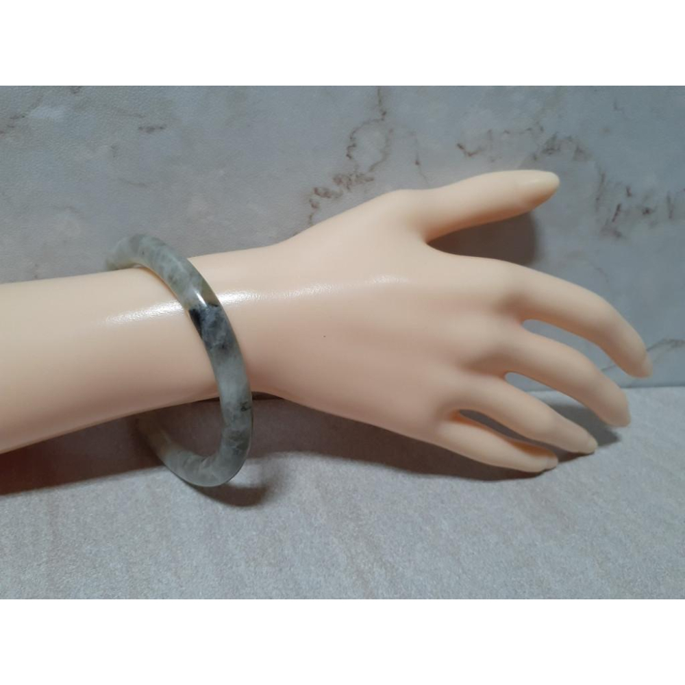 【三寶坊】天然岫玉手鐲 57/59圈口 圓條 叮噹鐲 細鐲 手鐲大圈口 N276-N279-細節圖7