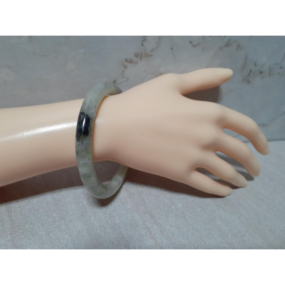 【三寶坊】天然岫玉手鐲 57/59圈口 圓條 叮噹鐲 細鐲 手鐲大圈口 N276-N279-細節圖9