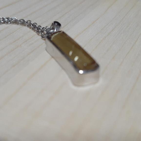 【三寶坊】鈦晶項鍊 鈦晶純銀包邊吊墜 鈦晶墜子 天然鈦晶-細節圖5