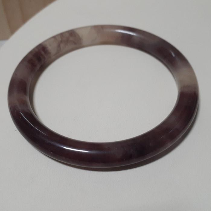 【三寶坊】天然金絲玉手鐲 63圈口 圓條 手鐲大圈口 N79-細節圖5