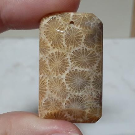 【三寶坊】天然珊瑚玉 無事牌 滿花系 菊花石 珊瑚玉吊墜 O15-O16-細節圖7