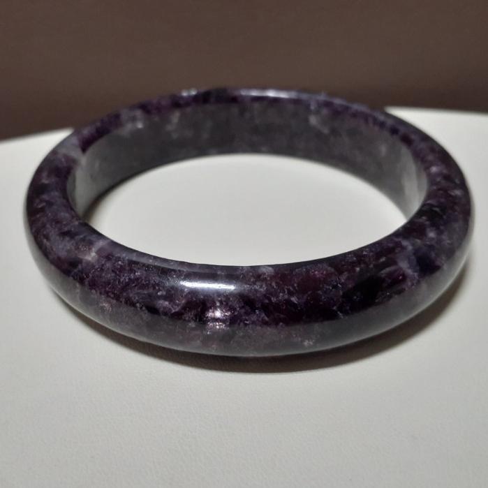 【三寶坊】天然紫鋰雲母手鐲 62圈口 平安鐲 手鐲大圈口 N320-細節圖5