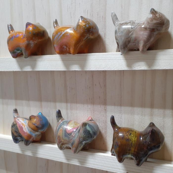 【三寶坊】大漆貓 橘彩系 發財貓 無臉貓擺件 貓咪擺件 貓咪木頭雕刻 大漆工藝 貓咪公仔 招財貓 C7-C12-細節圖2