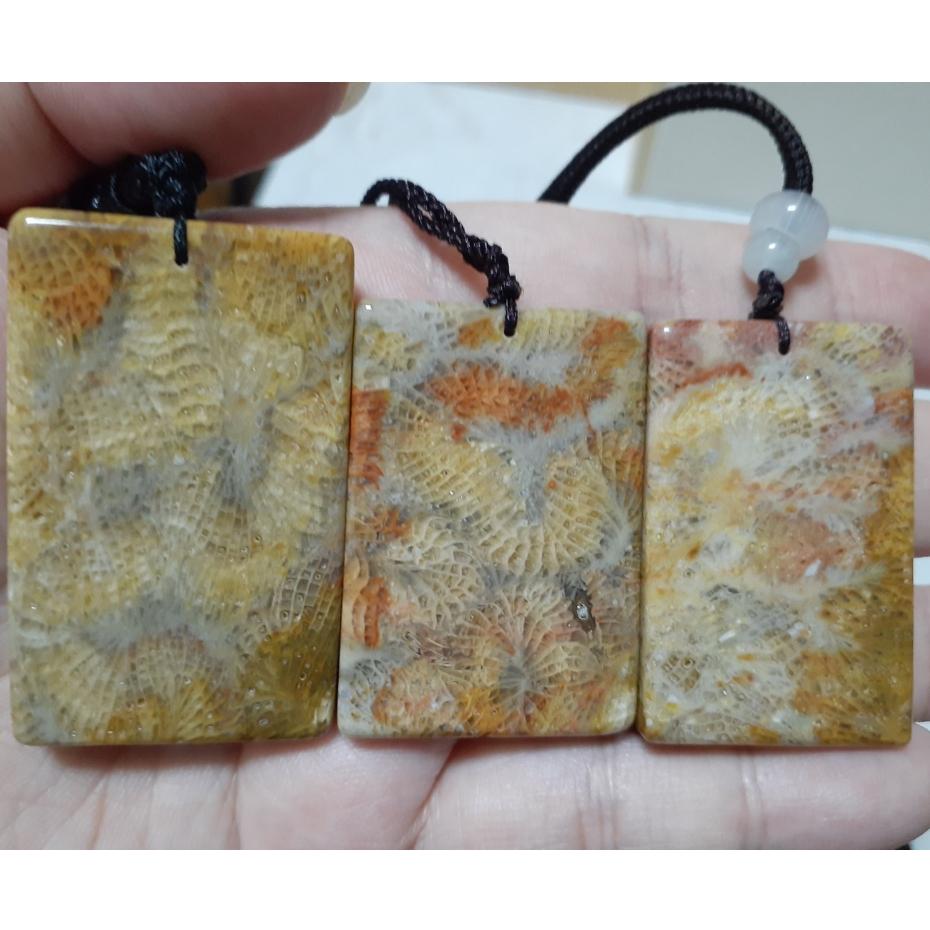 【三寶坊】天然珊瑚玉 無事牌 多彩鳳尾 菊花石 珊瑚玉吊墜 珊瑚玉項鍊 O23-O25-細節圖4