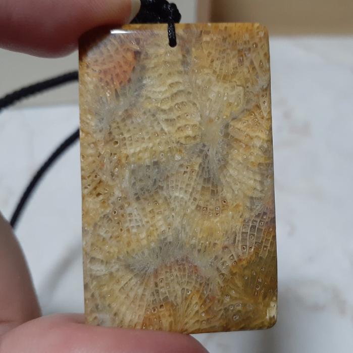 【三寶坊】天然珊瑚玉 無事牌 多彩鳳尾 菊花石 珊瑚玉吊墜 珊瑚玉項鍊 O23-O25-細節圖7