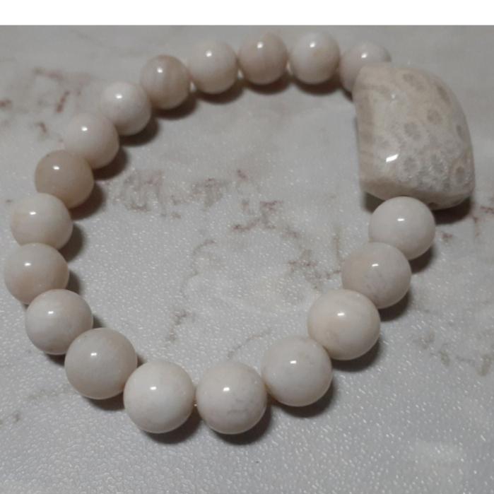 【三寶坊】天然珊瑚玉手串 設計款 奶白色系 珊瑚玉手串/手珠/手鍊/手排/手環 H6-細節圖6