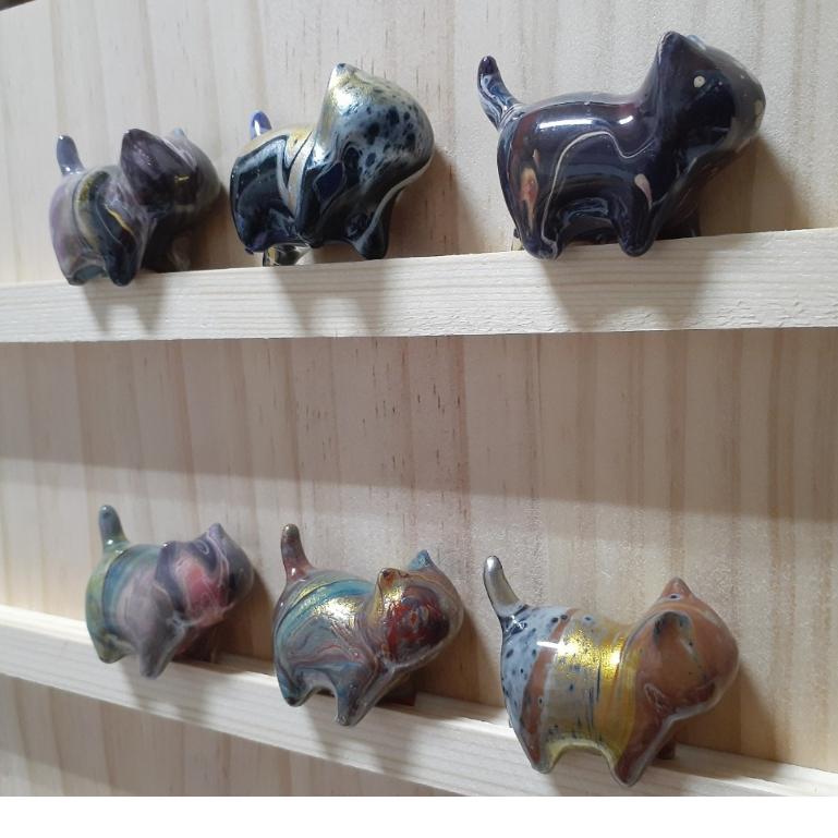 【三寶坊】大漆貓 深色多彩系 發財貓 無臉貓擺件 貓咪擺件 貓咪木頭雕刻 大漆工藝 貓咪公仔 招財貓 C13-C18-細節圖3