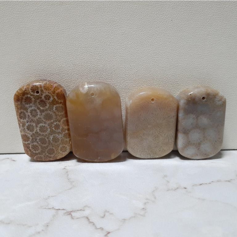 【三寶坊】天然珊瑚玉 無事牌 錢幣型 菊花石 珊瑚玉吊墜 O1-O4-細節圖2