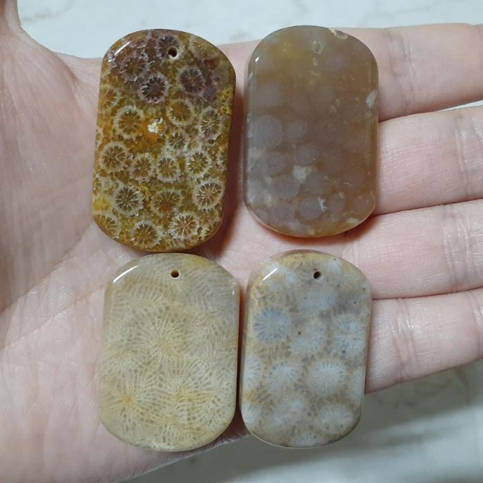 【三寶坊】天然珊瑚玉 無事牌 錢幣型 菊花石 珊瑚玉吊墜 O1-O4-細節圖3