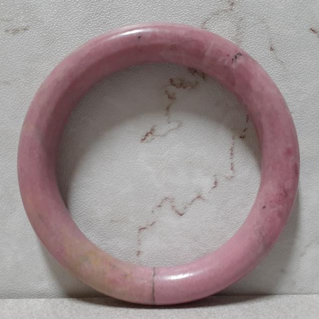 【三寶坊】天然薔薇手鐲 63圈口 薔薇輝手鐲 玫瑰石 圓條 手鐲大圈口 N387-細節圖2
