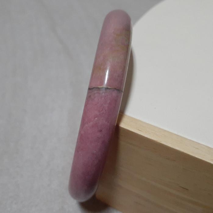 【三寶坊】天然薔薇手鐲 63圈口 薔薇輝手鐲 玫瑰石 圓條 手鐲大圈口 N387-細節圖6