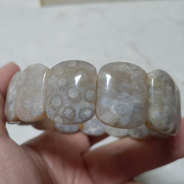 【三寶坊】天然珊瑚玉手排 飄花 灰冰 珊瑚玉手牌 珊瑚玉手鍊 Y1-細節圖4