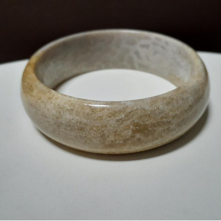 【三寶坊】天然珊瑚玉手鐲 58圈口 腦紋 蟲紋 平安鐲 手鐲大圈口 N98-細節圖6