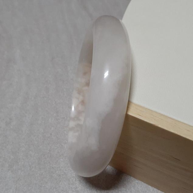 【三寶坊】天然金絲玉手鐲 64圈口 櫻花粉 平安鐲 手鐲大圈口 N211-細節圖3