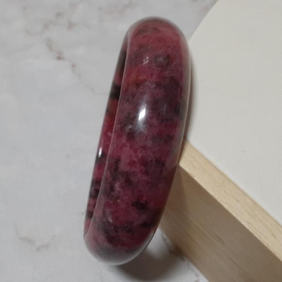 【三寶坊】天然薔薇手鐲 61圈口 薔薇輝手鐲 玫瑰石 平安鐲 手鐲大圈口 N84-細節圖3