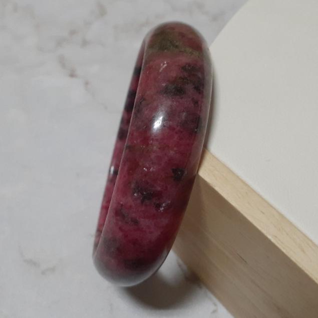 【三寶坊】天然薔薇手鐲 61圈口 薔薇輝手鐲 玫瑰石 平安鐲 手鐲大圈口 N84-細節圖4