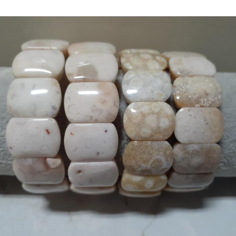 【三寶坊】天然珊瑚玉手排 奶酪沙沙系列 珊瑚玉手牌 珊瑚玉手鍊 Y51-Y54-細節圖2