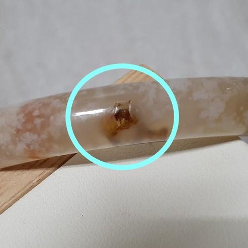 【三寶坊】天然櫻花瑪瑙手鐲 63圈口 粉紫 羽毛感意境 平安鐲 瑪瑙手鐲大圈口 N383-細節圖8