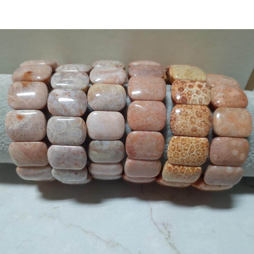 【三寶坊】天然珊瑚玉手排 粉橘系列 珊瑚玉手牌 珊瑚玉手鍊 Y2-Y7-細節圖4