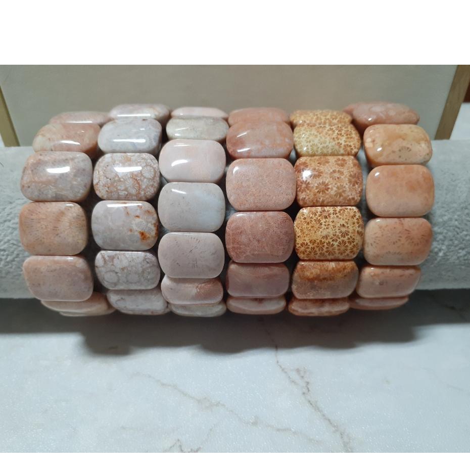 【三寶坊】天然珊瑚玉手排 粉橘系列 珊瑚玉手牌 珊瑚玉手鍊 Y2-Y7-細節圖5