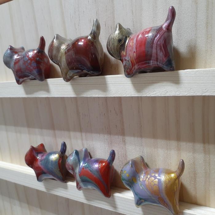 【三寶坊】大漆貓 金屬色系 發財貓 無臉貓擺件 貓咪擺件 貓咪木頭雕刻 大漆工藝 貓咪公仔 招財貓 C19-C24-細節圖7