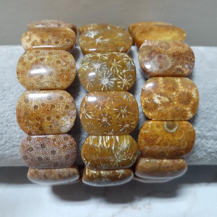 【三寶坊】天然珊瑚玉手排 黃色系列 珊瑚玉手牌 珊瑚玉手鍊 Y43-Y45-細節圖3