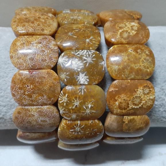 【三寶坊】天然珊瑚玉手排 黃色系列 珊瑚玉手牌 珊瑚玉手鍊 Y43-Y45-細節圖4