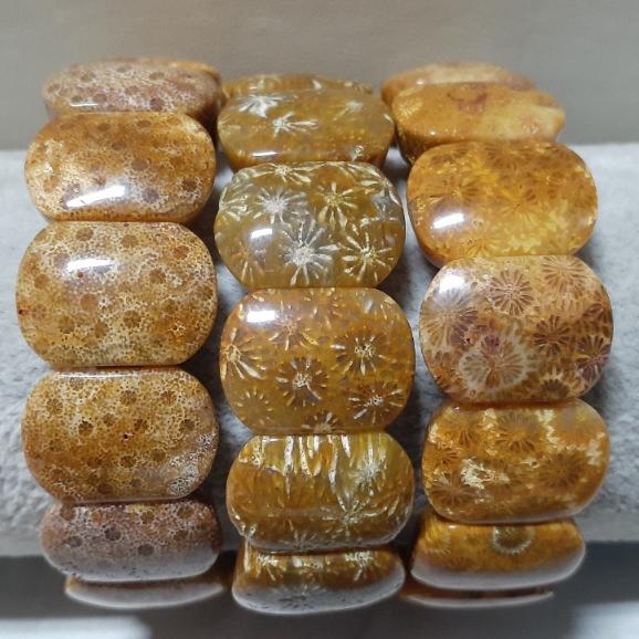 【三寶坊】天然珊瑚玉手排 黃色系列 珊瑚玉手牌 珊瑚玉手鍊 Y43-Y45-細節圖6