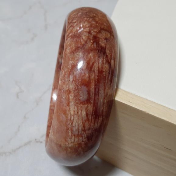 【三寶坊】天然珊瑚玉手鐲 61圈口 大花 寬鐲 手鐲大圈口 N37-細節圖7