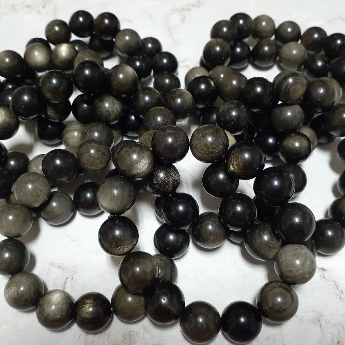 【三寶坊】天然金曜石 12mm 15mm 手串/手珠/手鍊/手排/手環 男朋友禮物 入門款-細節圖4