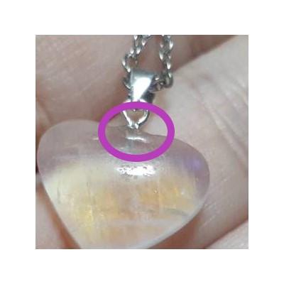 【三寶坊】藍月光石項鍊 藍月光愛心吊墜 月光石墜子 藍月光純銀項鍊 愛心月光石-細節圖8