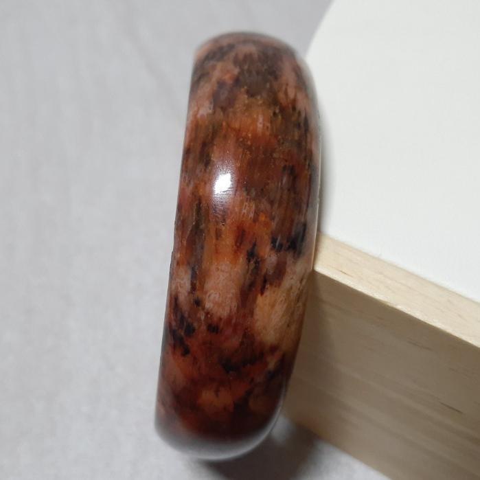 【三寶坊】天然珊瑚玉手鐲 61圈口 大花 暗紅 平安鐲 手鐲大圈口 N252-細節圖3