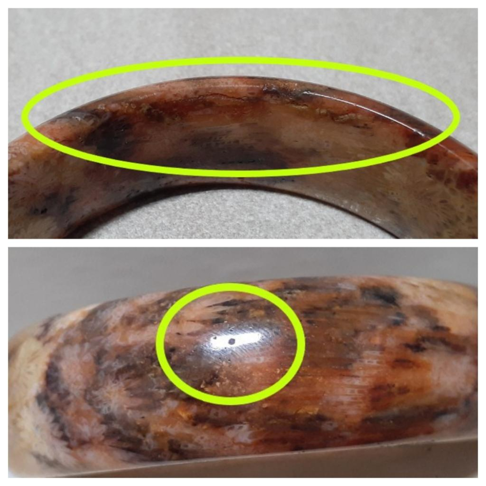 【三寶坊】天然珊瑚玉手鐲 61圈口 大花 暗紅 平安鐲 手鐲大圈口 N252-細節圖7