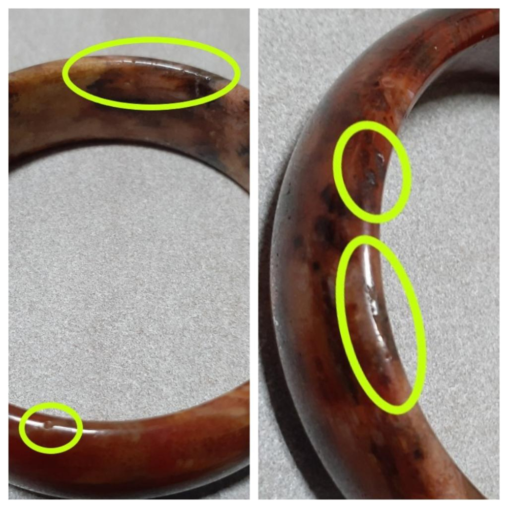 【三寶坊】天然珊瑚玉手鐲 61圈口 大花 暗紅 平安鐲 手鐲大圈口 N252-細節圖8