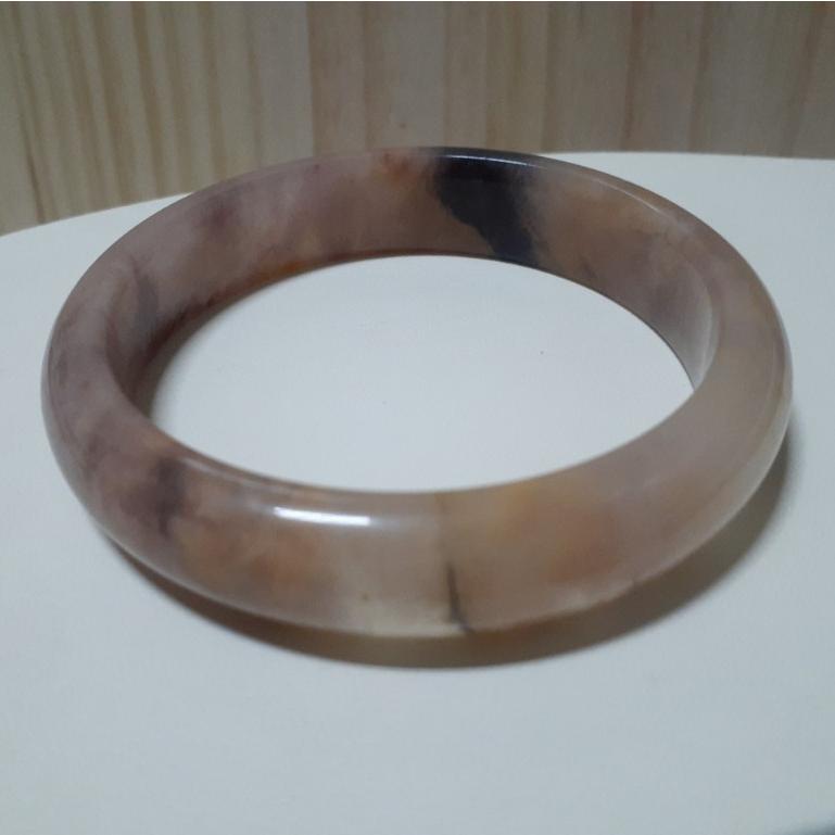 【三寶坊】天然金絲玉手鐲 63圈口 平安鐲 手鐲大圈口 N81-細節圖5