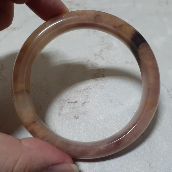 【三寶坊】天然金絲玉手鐲 63圈口 平安鐲 手鐲大圈口 N81-細節圖8