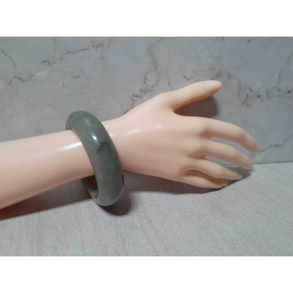 【三寶坊】天然佘太翠手鐲 56圈口 佘太綠 平安鐲 手鐲大圈口 N335-細節圖9