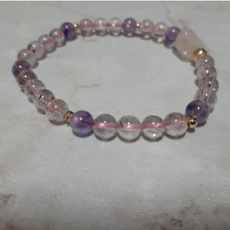 【三寶坊】天然超七手串 藍月光貔貅 設計款 手串/手珠/手鍊/手排/手環-細節圖3