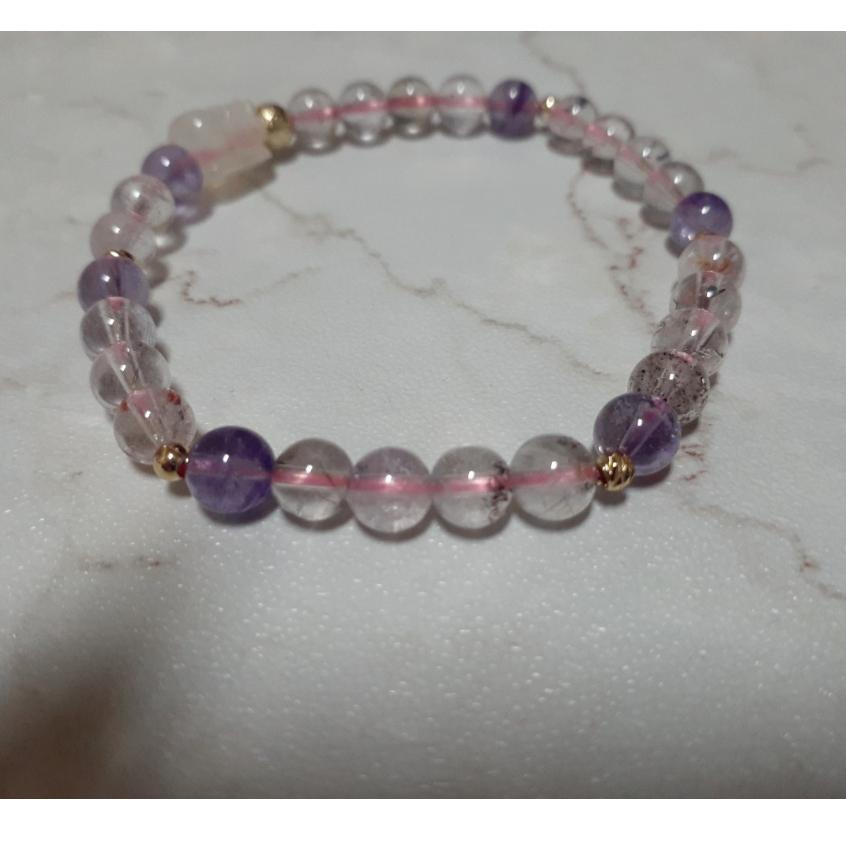 【三寶坊】天然超七手串 藍月光貔貅 設計款 手串/手珠/手鍊/手排/手環-細節圖4