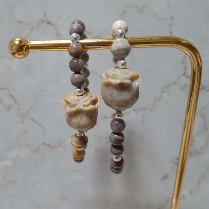 【三寶坊】天然珊瑚玉手串 珊瑚玉玫瑰花 阿拉善 設計款B 手串/手珠/手鍊/手排/手環-細節圖2