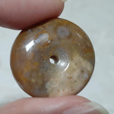 【三寶坊】天然珊瑚玉 平安扣 咖色系 菊花石 珊瑚玉吊墜 P1-P5-細節圖9